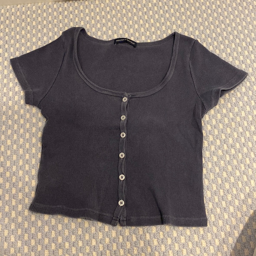 Brandy Melville Navy Button-up Shirt // Only worn once